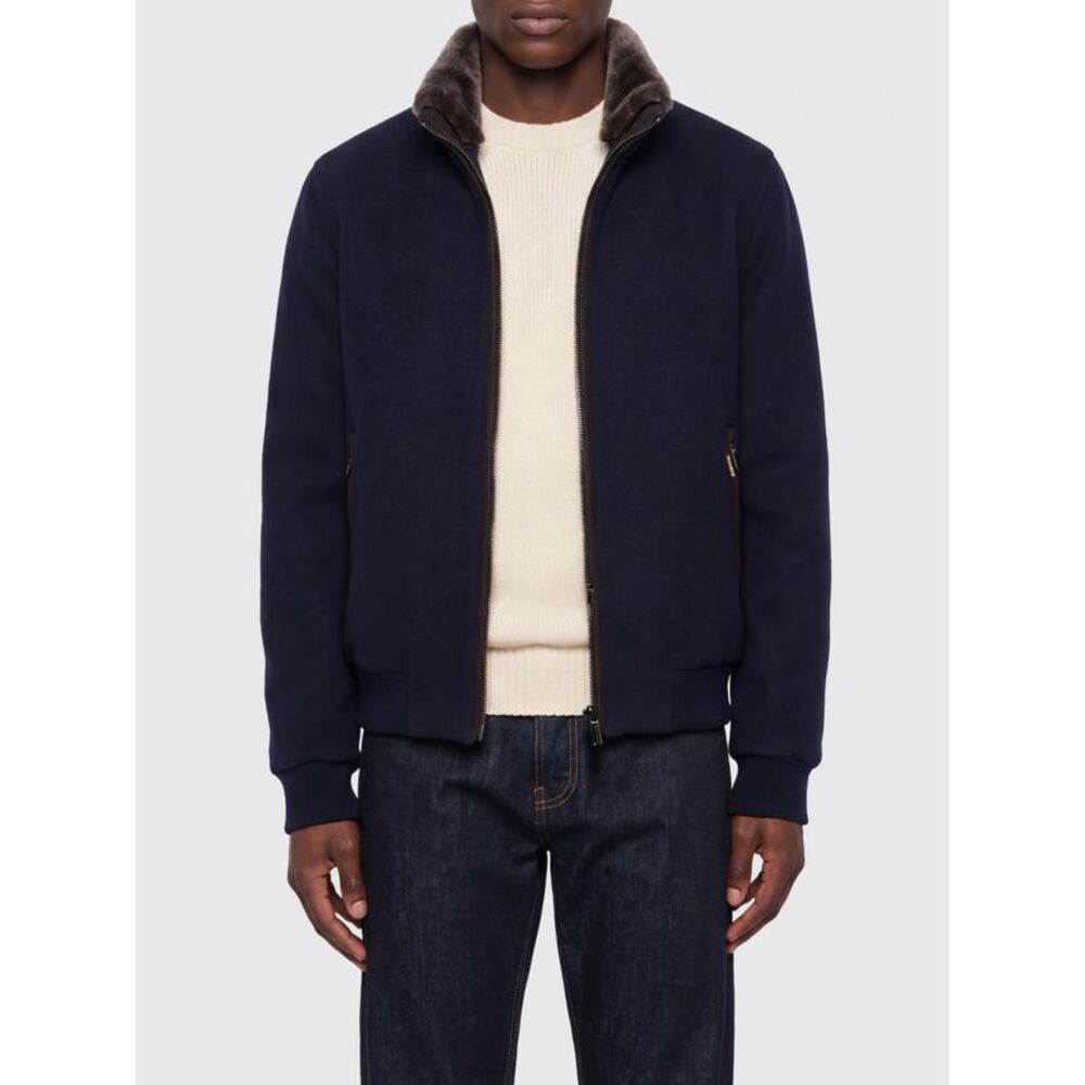 Moorer Men Moorer Virgin Wool And Cashmere Bomber Jacket With Fur Collar